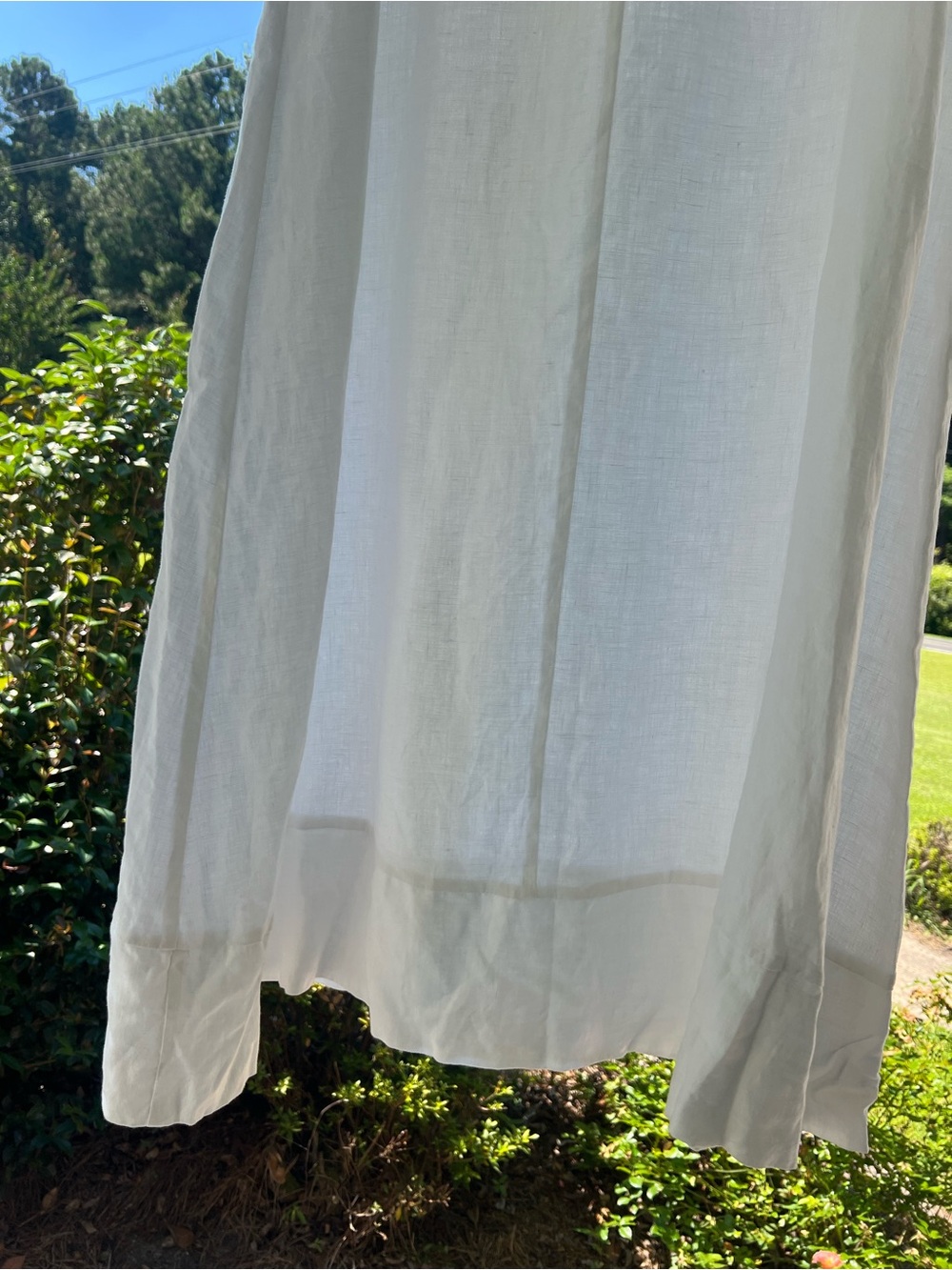 Like New - Linen - Romantic Billowy Maxi Dress - Off White - Picture 9 of 13